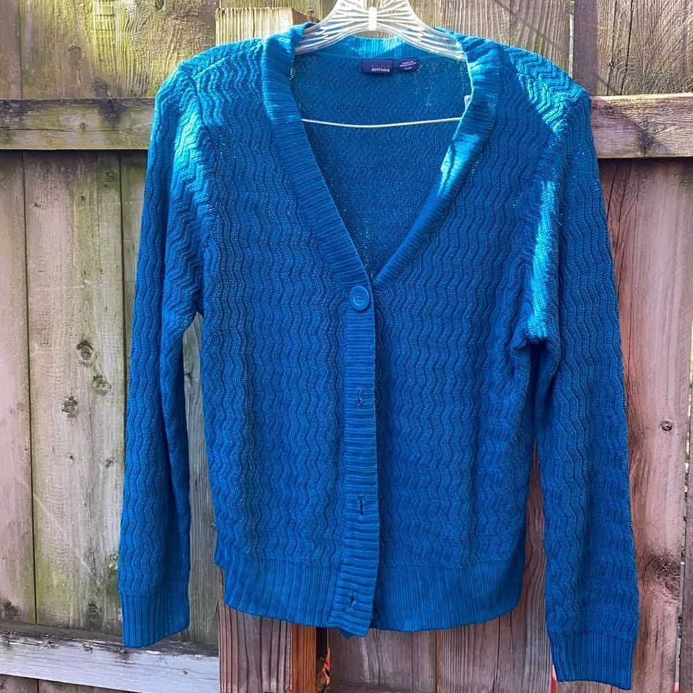 Basic Editions teal button Down cardigan top sz. XL